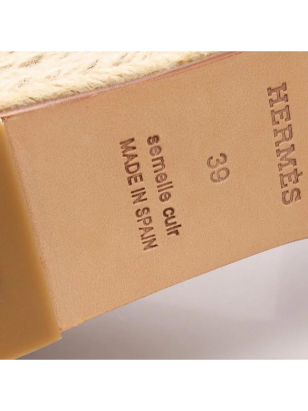 Hermes Sandals Tipoli Espadrilles Wedge Sole Denim Leather Shoes